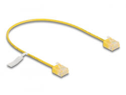 Delock RJ45 hálózati kábel Cat. 6 UTP ultravékony 0, 3 m sárga rövid csatlakoztatókkal (80859)