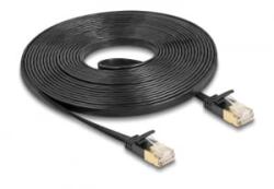 Delock RJ45 hálózati kábel Cat. 6A apa - apa robosztus csatlakozóval és Cat. 7 nyers lapos kábellel U/FTP 5 m, fekete (80348) (80348)