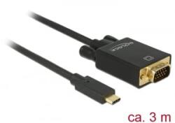 Delock Kábel USB Type-C csatlakozódugóval > VGA csatlakozódugóval (DP váltakozó mód) Full HD 1080p, (85263) - aqua