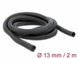Delock Fonott kábelharisnya önzáródó 2 m x 13 mm fekete (18853) (18853)