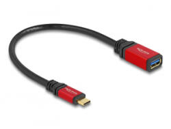 Delock USB 10 Gbps adapter USB Type-C apa - USB A-típusú hüvely 15 cm piros fém (60172)