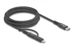 Delock 2 az 1-ben USB kábel USB Type-C - USB Type-C / Lightning iPhone és iPad eszközökhöz 2 m MFi 60 W (81171)