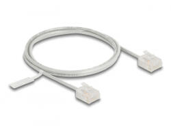 Delock RJ45 hálózati kábel Cat. 6 UTP ultravékony 1 m szürke rövid csatlakoztatókkal (80758) (80758)