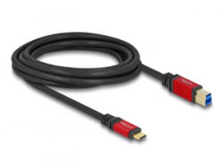 Delock USB 5 Gbps kábel USB Type-C apa - USB B-típusú apa 3 m piros fém (80614)