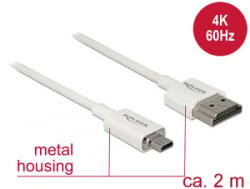 Delock Kábel Nagysebességű HDMI Ethernettel - HDMI-A-csatlakozódugó > HDMI Micro-D-csatlakozódugó, 3 (85151) - aqua
