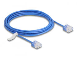 Delock RJ45 hálózati kábel Cat. 6 UTP ultravékony 3 m kék rövid csatlakoztatókkal (80798)
