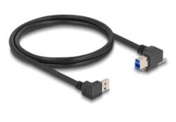 Delock USB 5 Gbps kábel A-típusú USB apa 90 -ban lefelé hajlított B-típusú USB apa csavarral 90 -ban jobbra hajlított 1 m fekete (80481) (80481)