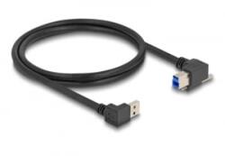 Delock USB 5 Gbps kábel A-típusú USB apa 90 -ban lefelé hajlított B-típusú USB apa csavarral 90 -ban jobbra hajlított 1 m fekete (80481)