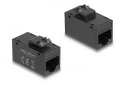Delock Keystone modul, RJ45-aljzat - RJ45-aljzat, Cat. 6A UTP fekete (90638) (90638)