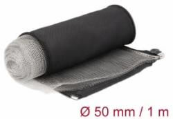 Delock Hőellenálló EMI Shielding fonott borítás zipzárral, 1 m x 50 mm méretű, fekete (20849) (20849)