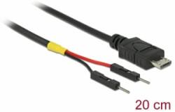 Delock Micro-B típusú USB tápkábel 2 db. különálló tűfejes apa véggel hossza 20 cm (85407) - aqua