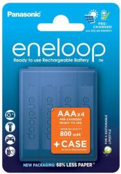 Panasonic - 4 db Tölthető elem AAA Eneloop 800 mAh + tok 35056706 (FT1043)