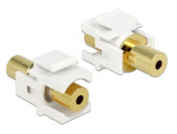 Delock Keystone Module stereo jack anya 3.5 mm 4 pin > stereo jack anya 3.5 mm 4 pin, aranyozott, fe (86363) - aqua