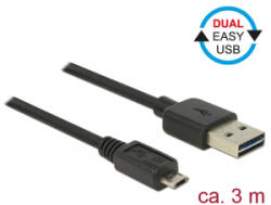 Delock Kábel, EASY-USB 2.0-s A-típusú csatlakozódugó > EASY-USB 2.0-s Micro-B típusú csatlakozódugó, (83851) (83851) - aqua