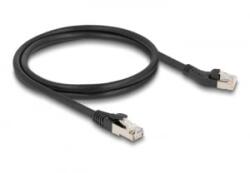 Delock RJ45 hálózati kábel Cat. 8.1 S/FTP 45 -ben balra hajlított apa egyenes apa, akár 40 Gbps, 1 m, fekete (80752) (80752)