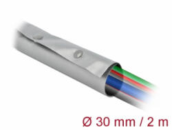 Delock Kábelkarmantyú patent szorítóval 2 m x 30 mm szürke / fekete (20727) - aqua