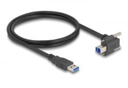 Delock USB 5 Gbps kábel A-típusú USB apa egyenes B-típusú USB apa csavarral 90 -ban felfelé hajlított 1 m fekete (80480) (80480)