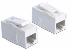 Delock Keystone modul, RJ45-aljzat > RJ45-aljzat, Cat. 6A UTP, fehér (86299) - aqua
