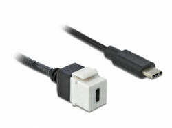 Delock Keystone modul, USB 3.0 C-csatlakozóhüvely > USB 3.0 C-csatlakozódugó, kábellel (86399) (86399) - aqua