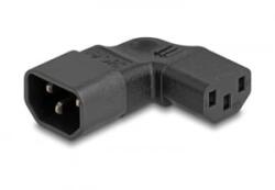 Delock Tápadapter IEC 60320 - C14 - C13, apa / anya, 10 A, 90 -ban balra / jobbra hajlított (80474) (80474)