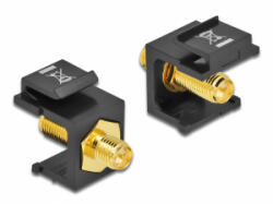 Delock Keystone modul, RP-SMA-csatlakozóhüvely > RP-SMA-csatlakozóhüvely, fekete (86865) - aqua