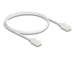 Delock RJ45 hálózati kábel Cat. 6A apa apa robosztus csatlakozóval ipari felhasználásra U/UTP Slim 1 m, fehér (80359)