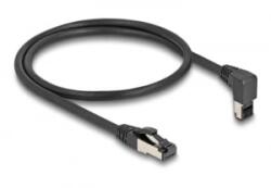 Delock RJ45 hálózati kábel Cat. 8.1 S/FTP 90 fokban felfelé hajló / egyenes 0, 5 m fekete (80393) (80393)