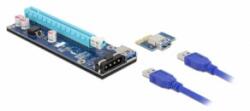 Delock PCI Express Riser kártya x1 - x16, 60 cm-es USB-kábellel (41430) - aqua