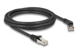 Delock RJ45 hálózati kábel Cat. 6A S/FTP 45 -ben jobbra hajlított apa egyenes apa 2 m fekete (80490) (80490)