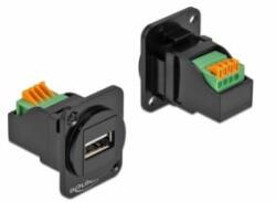 Delock D-típusú Modul USB 2.0 A-típusú hüvely anya sorkapocs modul (86734) (86734) - aqua