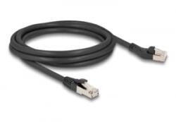 Delock RJ45 hálózati kábel Cat. 8.1 S/FTP 45 -ben balra hajlított apa egyenes apa, akár 40 Gbps, 2 m, fekete (80753) (80753)