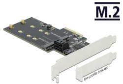 Delock 3 SATA port és 2 M. 2 B kulcsos csatlakozó PCI Express x4 Kártya - alacsony profilú formaténye (90499) - aqua