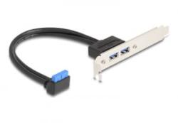 Delock Hornyos konzolos kábel 1 db. USB 5 Gbps tűfejes anya 90 -ban hajlított végződéssel és 2 db. USB 5 Gbps A-típusú anya végződéssel