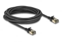 Delock RJ45 hálózati kábel Cat. 8.1 F/FTP Slim Pro 5 m, fekete (80342) (80342)
