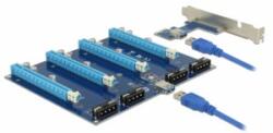 Delock Bővítőkártya PCI Express x1 > 4 x PCIe x16, 60 cm-es USB-kábellel (41427) - aqua