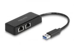 Delock A-típusú USB adapter 2 x Gigabit LAN (64194) (64194) - aqua