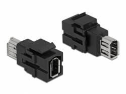 Delock Keystone modul, FireWire-csatlakozóhüvely > FireWire-csatlakozóhüvely, fekete (86852) - aqua