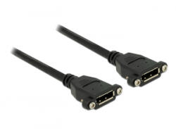 Delock Kábel, Displayport 1.2 hüvely > Displayport hüvely, panelrögzítés, 4K 60 Hz 0, 25 m (85113) - aqua