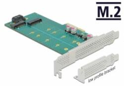Delock PCI Express x4-kártya - 1 x M. 2 aljzat B nyílással + 1 x NVMe M. 2 aljzattal, M nyílással - al (89047) - aqua