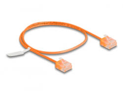 Delock RJ45 hálózati kábel Cat. 6 UTP ultravékony 0, 5 m narancssárga rövid csatlakoztatókkal (80854)