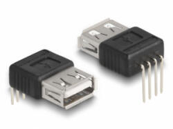 Delock Adapter A-típusú USB 2.0 anya 4 tű 90 szögben hajlítva (66637) (66637) - aqua