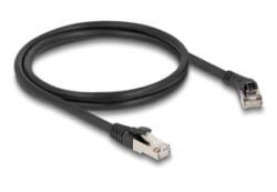 Delock RJ45 hálózati kábel Cat. 8.1 S/FTP 45 -ben jobbra hajlított apa egyenes apa, akár 40 Gbps, 1 m, fekete (80637)