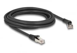 Delock RJ45 hálózati kábel Cat. 8.1 S/FTP 45 -ben jobbra hajlított apa egyenes apa, akár 40 Gbps, 3 m, fekete (80641)