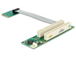 Delock emelőkártya Mini PCI Express > 2 x PCI 32 Bit 5 V flexibilis kábellel, 13 cm, balos (41355) - aqua