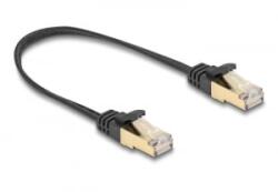 Delock RJ45 lapos hálózati kábel fonott borítással Cat. 6A U/FTP apa - apa 0, 25 m fekete (80323)