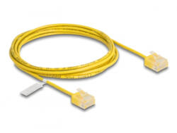 Delock RJ45 hálózati kábel Cat. 6 UTP ultravékony 2 m sárga rövid csatlakoztatókkal (80912)