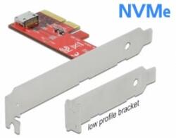 Delock PCI Express x4-kártya > 1 x belső OCuLink SFF-8612 - alacsony profilú formatényező (90482) (90482) - aqua