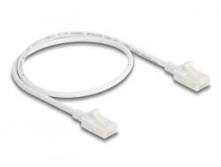 Delock RJ45 hálózati kábel Cat. 6A apa apa robosztus csatlakozóval ipari felhasználásra U/UTP Slim 0, 5 m, fehér (80358)