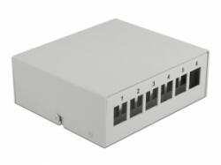 Delock Szürke 6 portos Keystone próbapanel (43410) - aqua