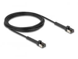 Delock RJ45 vékony hálózati kábel Cat. 6A U/FTP hajlítható fekete 3 m hosszú (80936)